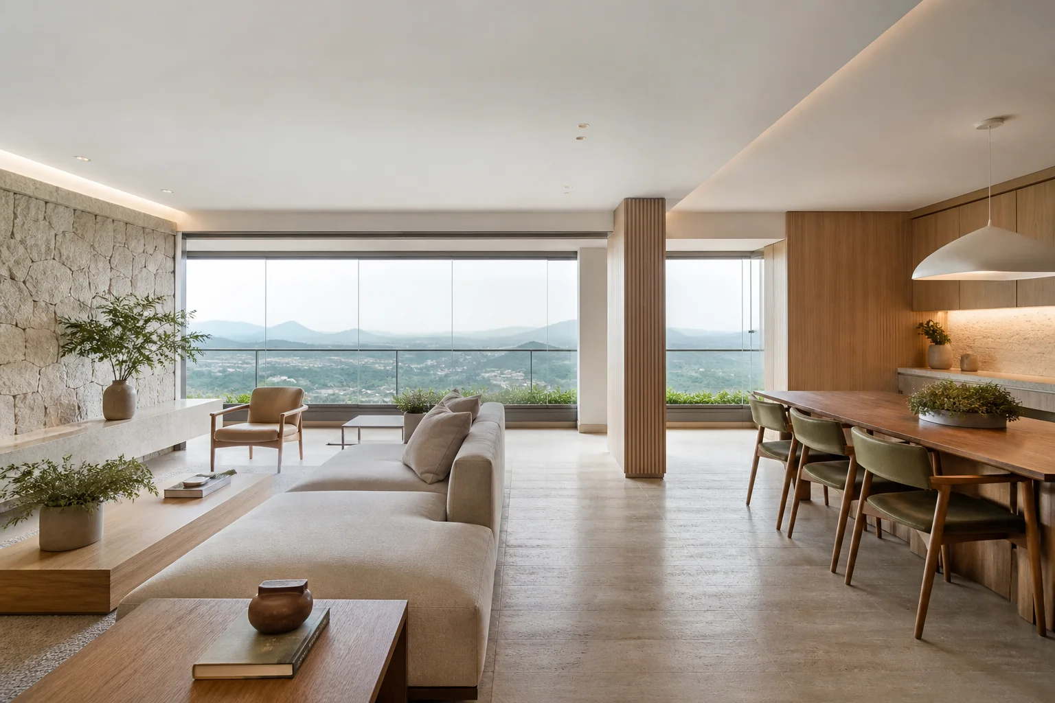 Imagem original gerada exclusivamente para representar o Apartamento Horizonte, projeto fictício de homologação.